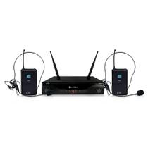 Microfone sem fio headset duplo kadosh kdsw-412hh c/case nfe