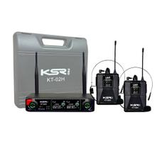 Microfone Sem Fio Headset Duplo Profissional Ksr Kt02h Preto