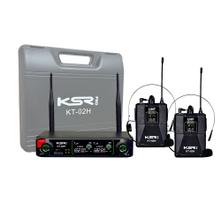 Microfone Sem Fio Headset Duplo Profissional Ksr KT02H PRO
