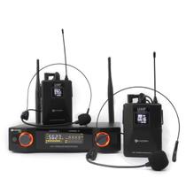 Microfone Sem Fio Headset Duplo Uhf Kadosh Kdsw-402hh 402hh 48 Frequências