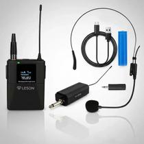 Microfone Sem Fio Headset Leson Unidirecional Preto Microfone Sem Fio Headset Leson Unidirecional Preto