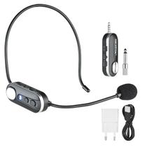 Microfone Sem Fio Headset UHF 20 Frequências Com Mini Receptor Para Vocal E Palestras