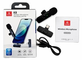 Microfone sem fio K8 Wireless Microphone Entrada Tipo C