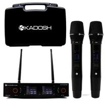 Microfone Sem Fio Kadosh Duplo K502M com Bateria Recarregável