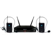 Microfone Sem Fio Kadosh K-412H UHF Duplo Headset Microfone Sem Fio Kadosh K-412H UHF Duplo Headset