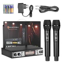 Microfone sem Fio Kadosh K402M, UHF, Duplo, pilha AA Microfone sem Fio Kadosh K402M, UHF, Duplo, pilha AA