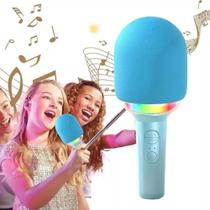 Microfone Sem Fio Karaokê Alto-falante Rgb Player Kid Azul - altomex