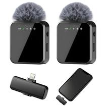 Microfone Sem Fio Lapela Duplo Antirruído Plug And Play