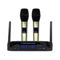 Microfone Sem Fio Leson LS 916 Duplo com Display LCD, PLL Dual System, 32 Frequências e Alcance de Até 30m Microfone Sem Fio Leson LS 916 Duplo com Display LCD, PLL Dual System, 32 Frequências e Alcance de Até 30m