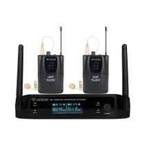 Microfone sem fio LS962 c/ 2 Lapelas Omnidirecional 96 Canais Bege Leson - 2AMLS9623