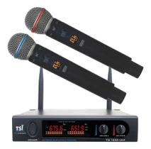 Microfone Sem Fio Mão Digital Duplo Uhf Tsi 1200 96 Canais