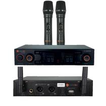 Microfone sem fio Mão Duplo com bateria K502M - Kadosh Microfone sem fio Mão Duplo com bateria K502M - Kadosh