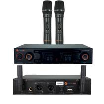 Microfone sem fio Mão Duplo UHF Digital com bateria K502M - Kadosh Microfone sem fio Mão Duplo UHF Digital com bateria K502M - Kadosh