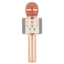 Microfone sem fio para gravação de canto com luzes LED Rose