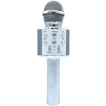 Microfone sem fio para gravação de canto infantil Prata
