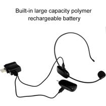 Microfone Sem Fio Portátil 2 em 1 UHF - Amplificador de Voz Profissional para Palestras e Ensino