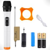 Microfone Sem Fio Profissional Com Led Receptor/Pratiarejo
