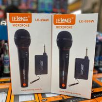 Microfone Sem Fio Profissional Completo P/ Caixa Som Karaokê Le 996w - Lenox