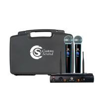 Microfone sem fio Profissional Custom Multi frequencia Duplo 2 bastões UHF CW40 48 canais