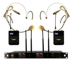 Microfone Sem Fio Profissional Duplo de Cabeca UHF SD-70 BB - Soundrix Microfone Sem Fio Profissional Duplo de Cabeca UHF SD-70 BB - Soundrix