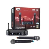 Microfone Sem Fio Profissional Duplo De Mão Mxt Uhf-202 Microfone Sem Fio Profissional Duplo De Mão Mxt Uhf-202