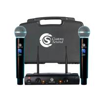 Microfone sem Fio Profissional Duplo Mão CW40w CUSTOM SOUND