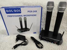 Microfone Sem Fio Profissional Duplo UHF - Pgx-24x