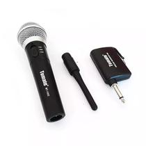 Microfone Sem Fio Profissional Preto Karaokê De Alta Qualidade Completo + Cabo - WRC