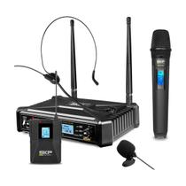 Microfone Sem Fio Profissional SKP UHF700 + Lapela Headset Uhf Skp Uhf700-d Cor:Preto