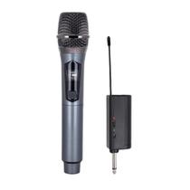 Microfone Sem Fio Profissional Uhf Led Com Receptor