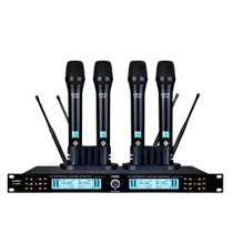 Microfone Sem Fio Quadruplo Prof. Recarregável Ksr KT4mr