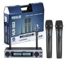 Microfone Sem Fio Recarregável Vokal Vlr502 Dinâmico c/ Case