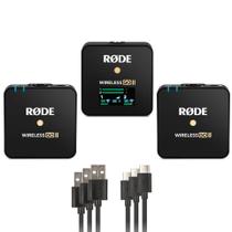 Microfone Sem Fio Rode Wireless Go Ii Duplo + Cabos + Estojo