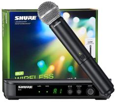 Microfone sem fio shure de mão blx24br sm58-m15