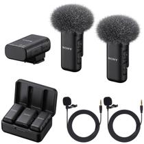 Microfone sem fio Sony ECM-W3 de canal duplo com 2 microfones Lavalier Microfone sem fio Sony ECM-W3 de canal duplo com 2 microfones Lavalier