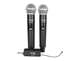 Microfone sem fio soundvoice mm-120d duplo - vhf frequencia fixa