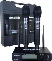 Microfone Sem Fio Soundvoice MM420SF Duplo De Mão