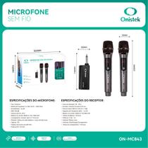 Microfone Sem Fio Tipo C 2.4GHz Receptor 6,35mm Karaokê Aula Live Evento Profissional