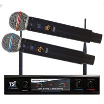 Microfone Sem Fio TSI TSI-900 UHF - 96 Canais (Duplo)