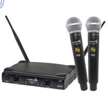 Microfone Sem fio UH08MM UHF Digital Mão Duplo XLR P10 52 Freq. Maleta Lyco