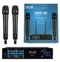 Microfone Sem Fio UHF com 200 Canais QS5 Profissional Dylan Microfone Sem Fio UHF com 200 Canais QS5 Profissional Dylan