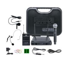 Microfone Sem Fio UHF Com Headset E Lapela Frequência Variável UH08MHLI LYCO Microfone Sem Fio UHF Com Headset E Lapela Frequência Variável UH08MHLI LYCO