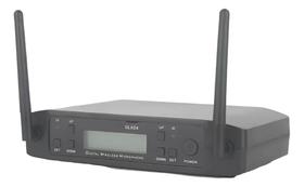 Microfone Sem Fio Uhf Duplo Auricular + Lapela Preto