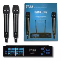 Microfone Sem Fio Uhf Duplo Dylan Qs-5 300 Canais Microfone Sem Fio Uhf Duplo Dylan Qs-5 300 Canais