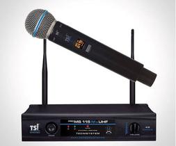 Microfone Sem Fio Uhf Mão 48 Frequencias Tsi Pro Ms115m