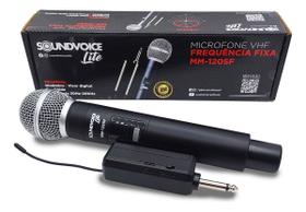 Microfone sem fio vhf frequência fixa soundvoice lite mm-120sf