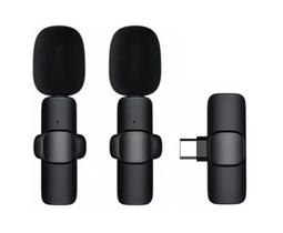 Microfone Sem Fio Wireless 2 Canais Entrada Tipo-C MK-10 - agamaston