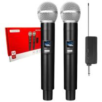 Microfone Sem Fio Wireless Profissional Tomate Mt2301 Com Tela Cor Preto