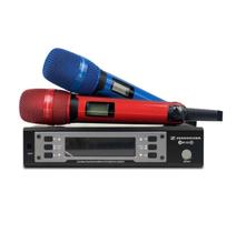 Microfone Sennheiser Duplo Profissional Ew 135 G4 Cor VERMELHO E AZUL Microfone Sennheiser Duplo Profissional Ew 135 G4 Cor VERMELHO E AZUL