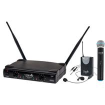 Microfone sf duplo uhf lyco uh 02mhli